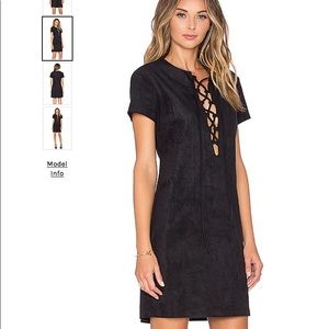 revolve FAUX SUEDE LACE UP DRESS